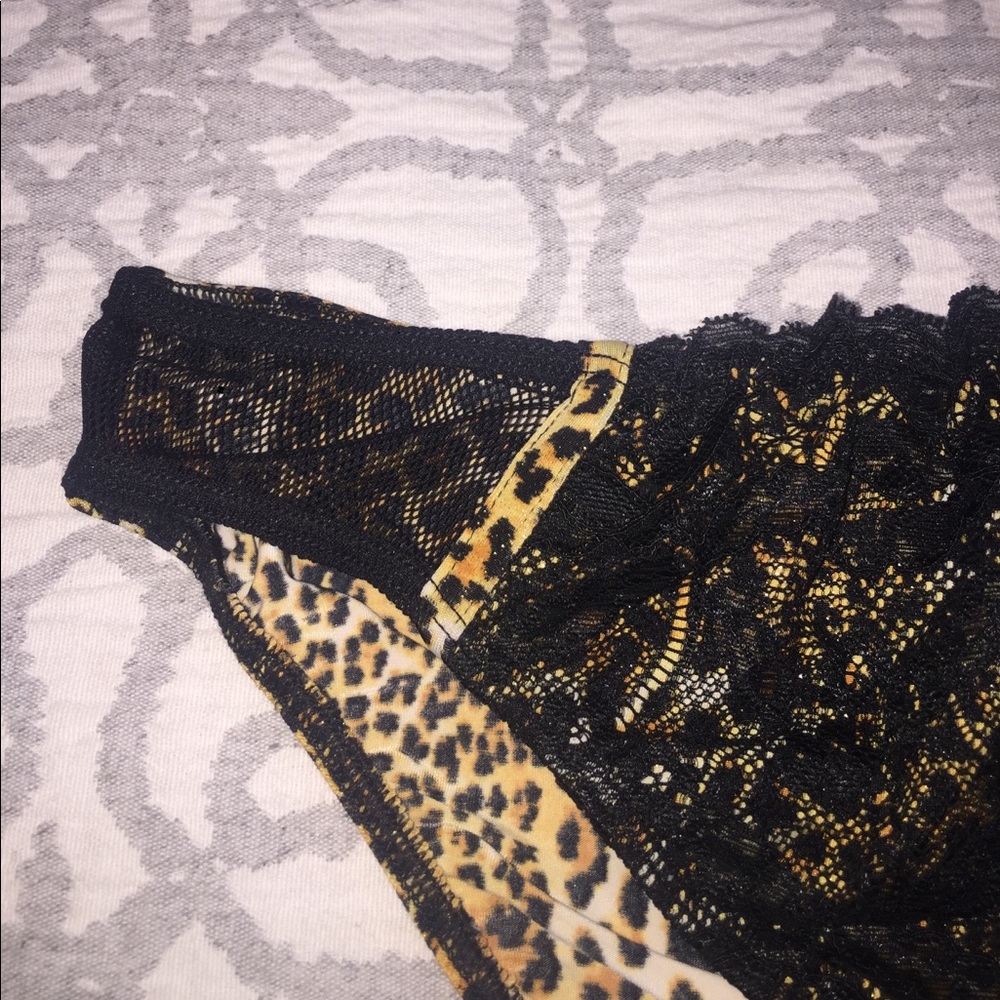 Leopard, Lace & Fishnet Bikini with Gold ✨New✨ - Picture 2 of 4