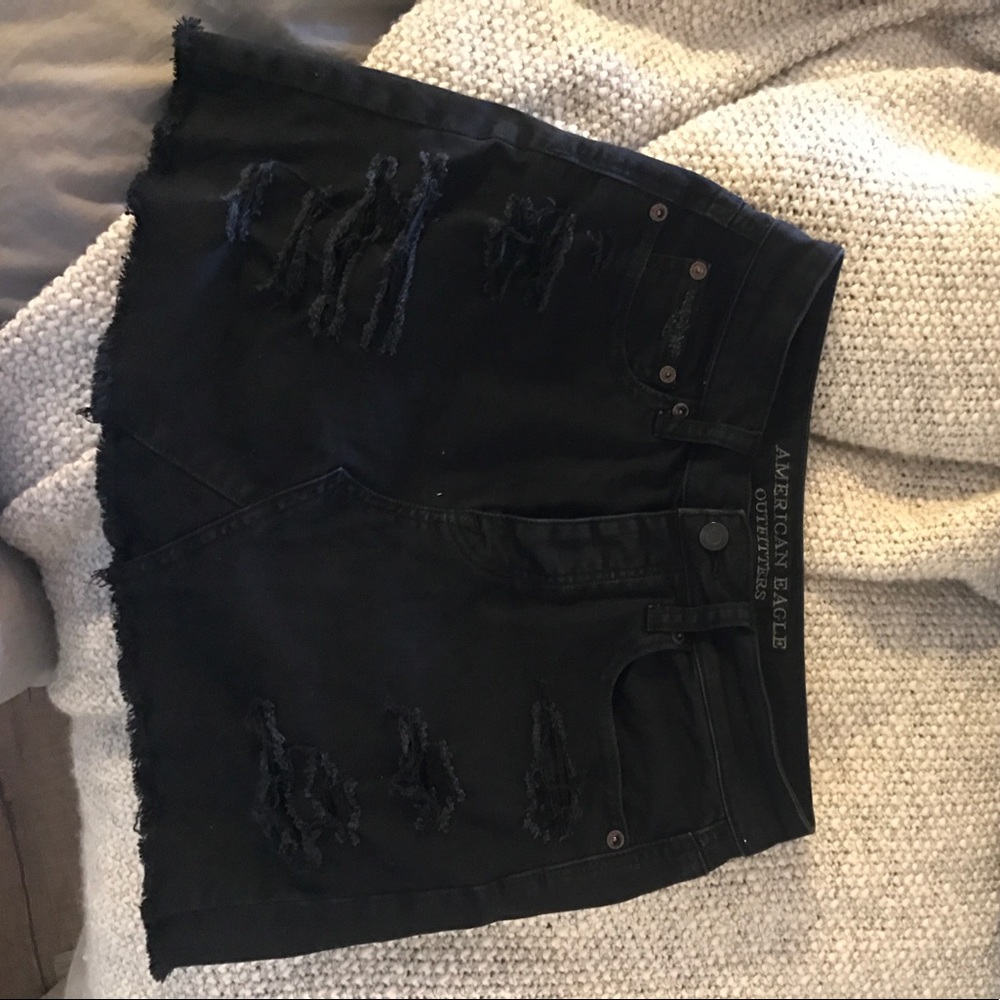 Distressed Denim Skirt