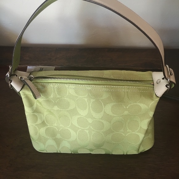 Coach Signature Green Jacguard Demi handbag - Picture 2 of 4