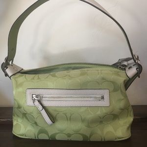 Coach Signature Green Jacguard Demi handbag