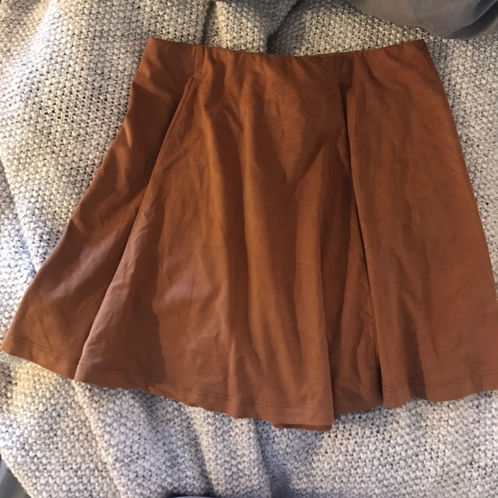 Soft Faux Suede Skater Skirt