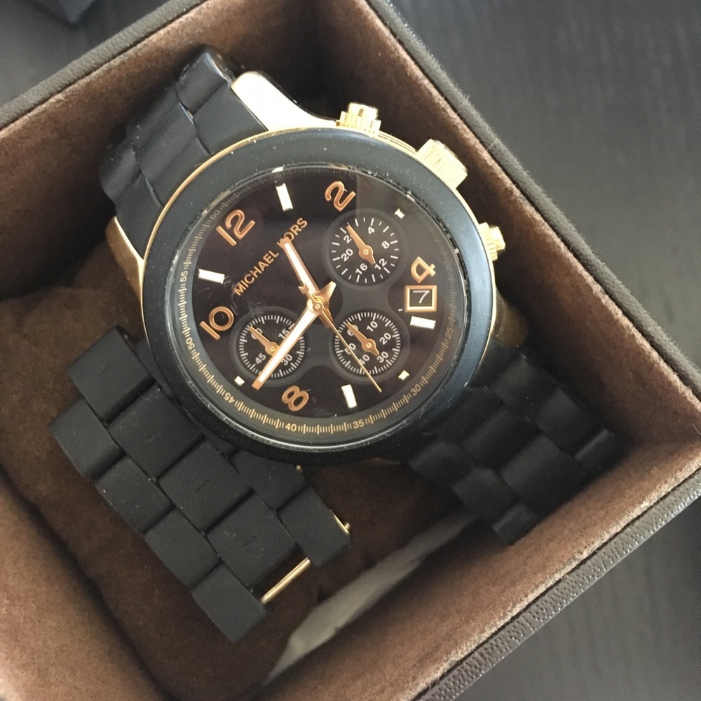 Michael Kors Black & Gold Watch