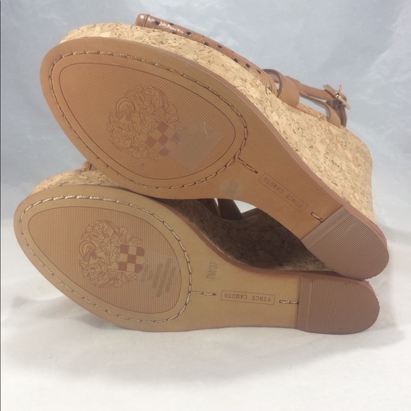 Brand New Vince Camuto brown leather & cork wedges - Picture 8 of 8