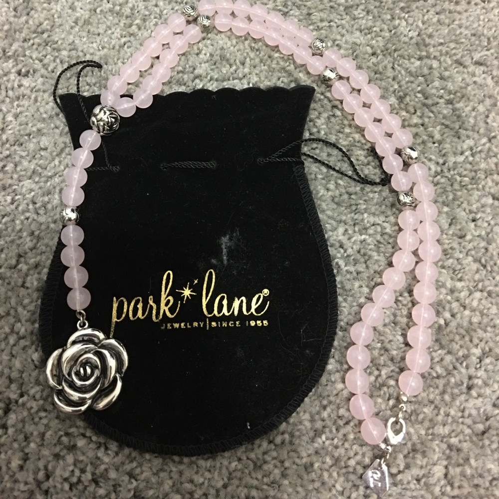 Rose quartz & Silver Rosary by Park Lane
