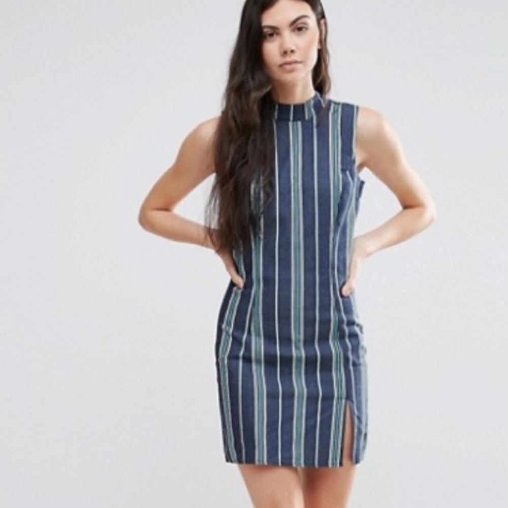 Madam Rage Stripe Chambray Dress