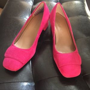 Talbots fuchsia pink block heel chunky heel pumps