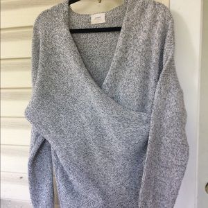 Heather Gray Wrap Sweater
