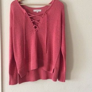 Loft Lace Up Sweater