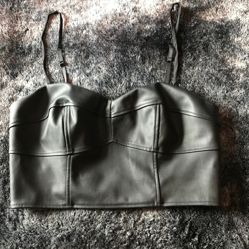 Express Faux Leather Crop Top