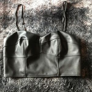 Express Faux Leather Crop Top