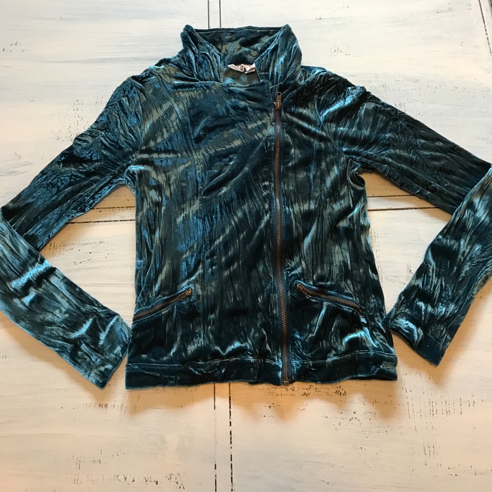 Crushed velvet motto jacket