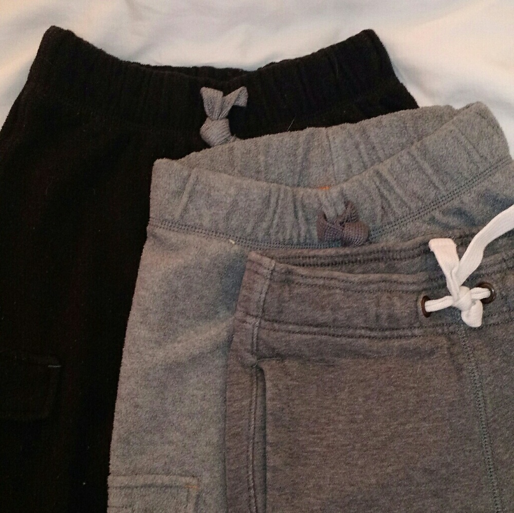 Set lot three fleece pants joggers sz 6 gray black