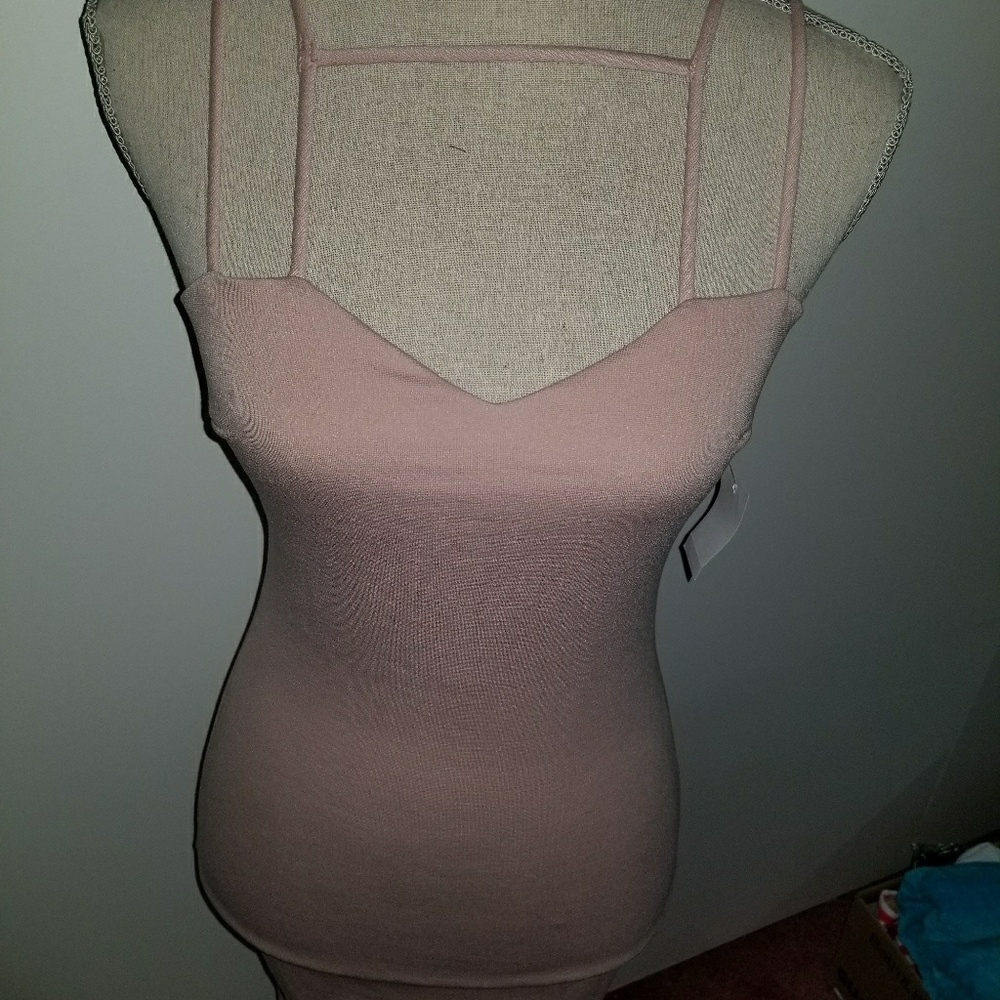 Pink Nude Midi Bodycon Dress