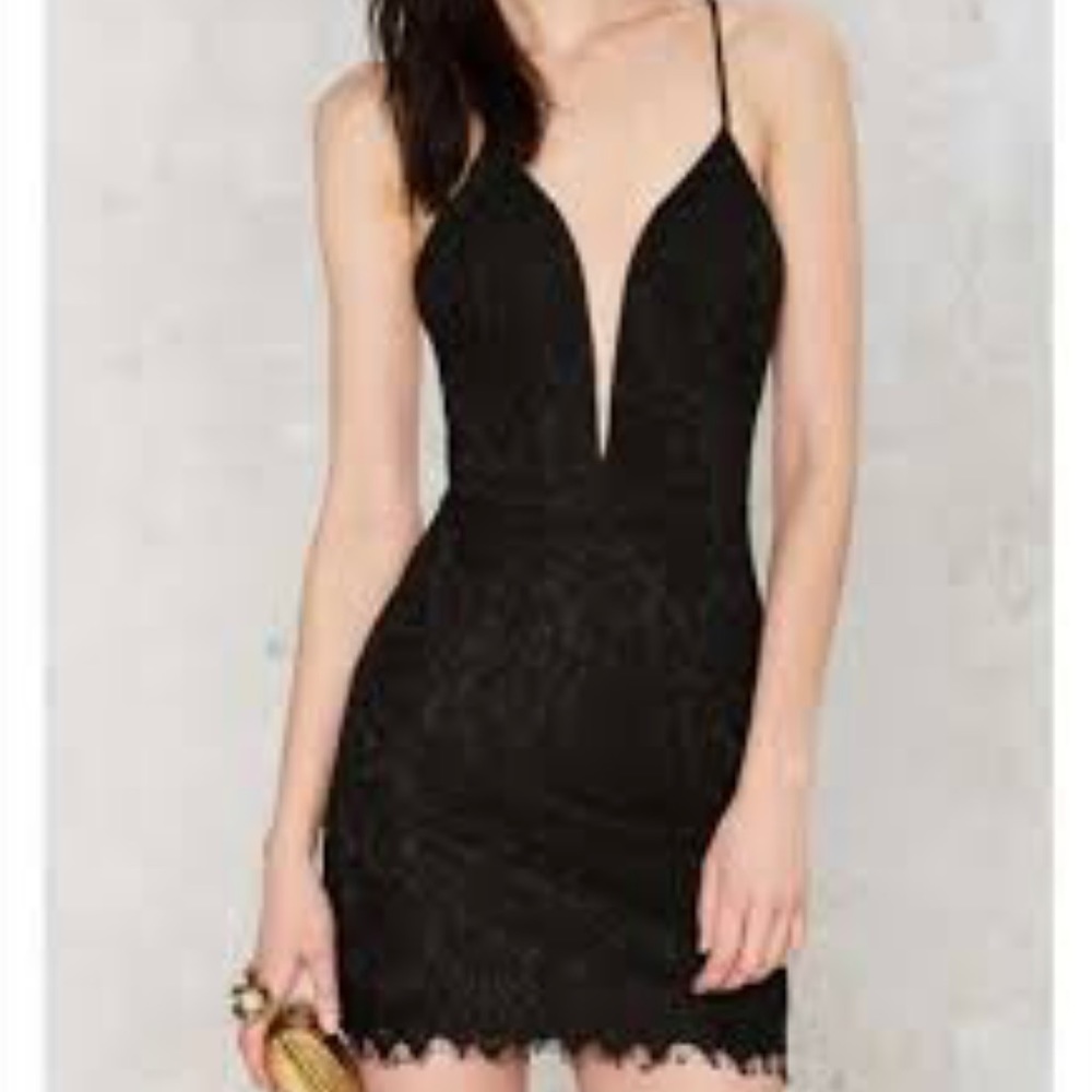 🆕Nasty Gal Lace Plunge V-neck Cocktail Dress