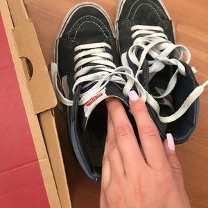 Blue high top vans
