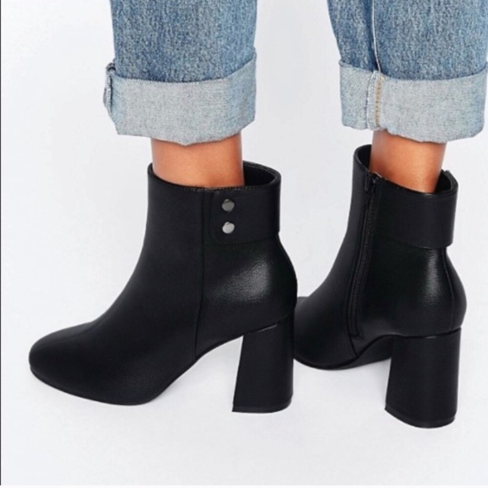 NWT Asos black leather booties