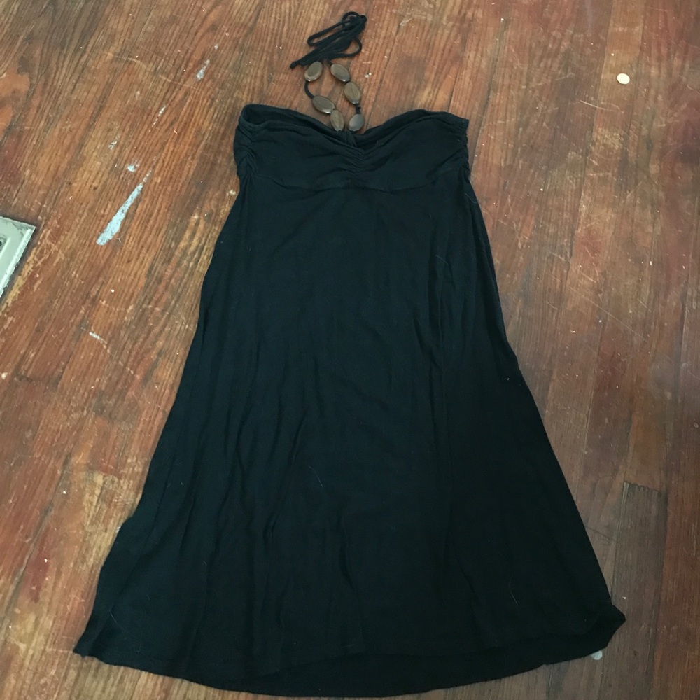 Black cotton halter dress size S