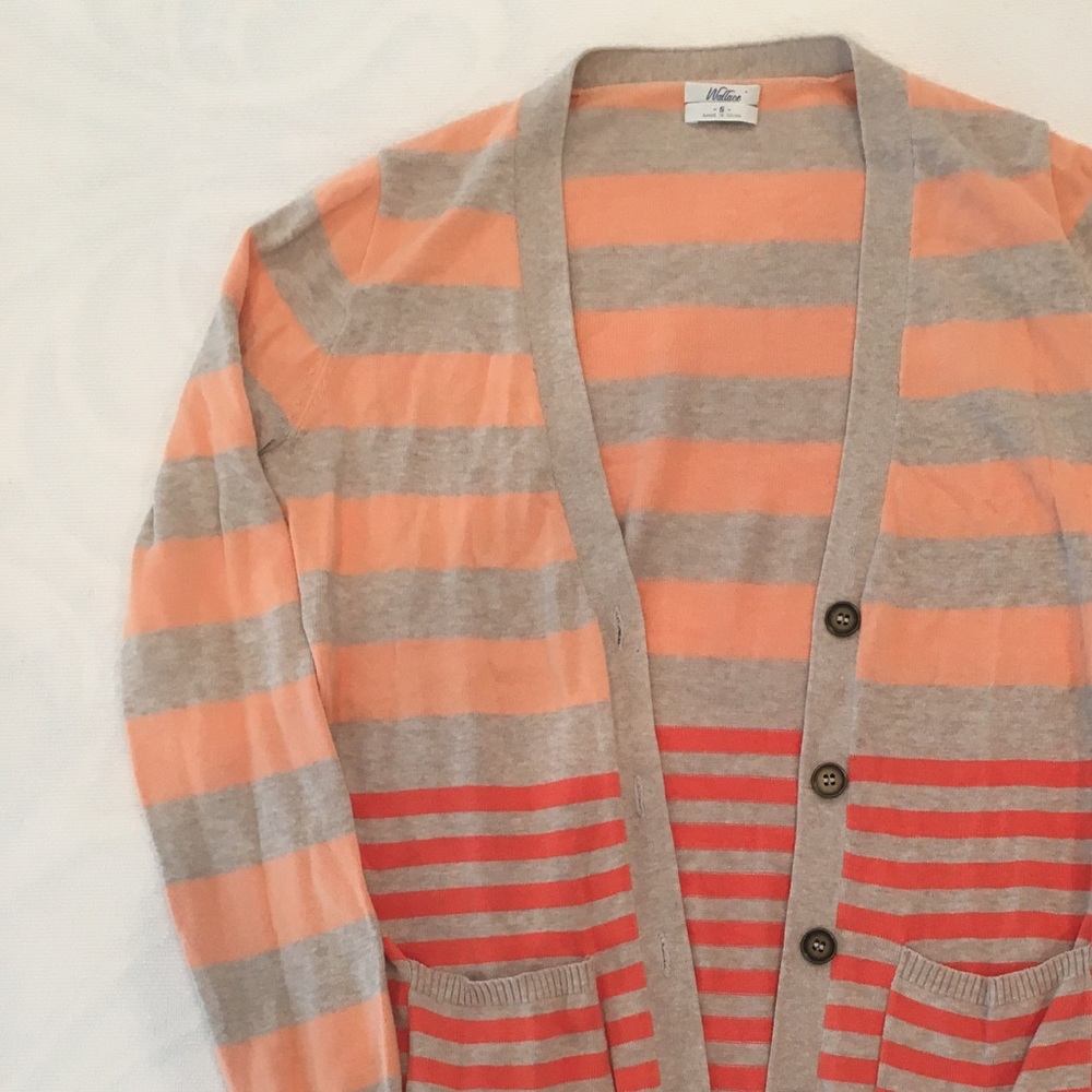 Madewell Orange Stripped Cartigan