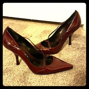 Casadei Patent Heels in Wine
