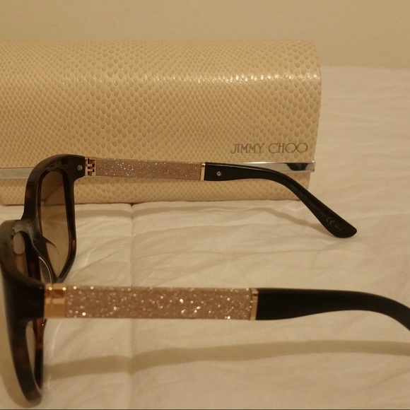 JIMMY CHOO Cora Gold Crystal Sunglasses with Case - Picture 5 of 5