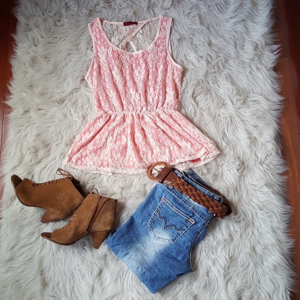 Lace peplum top