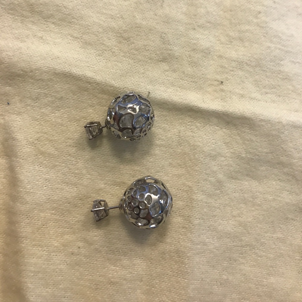 Crystal earring 2 in 1