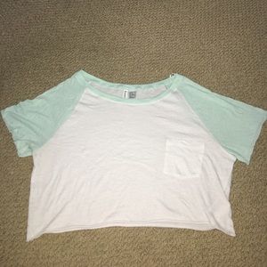 blue and white "baseball tee"
