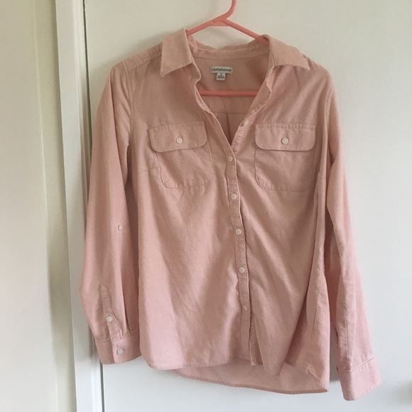 Croft and Barrow Pink Corduroy Button Down Shirt - Picture 2 of 4