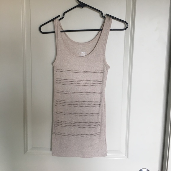 Mossimo beige tank with gold studs - Picture 1 of 2