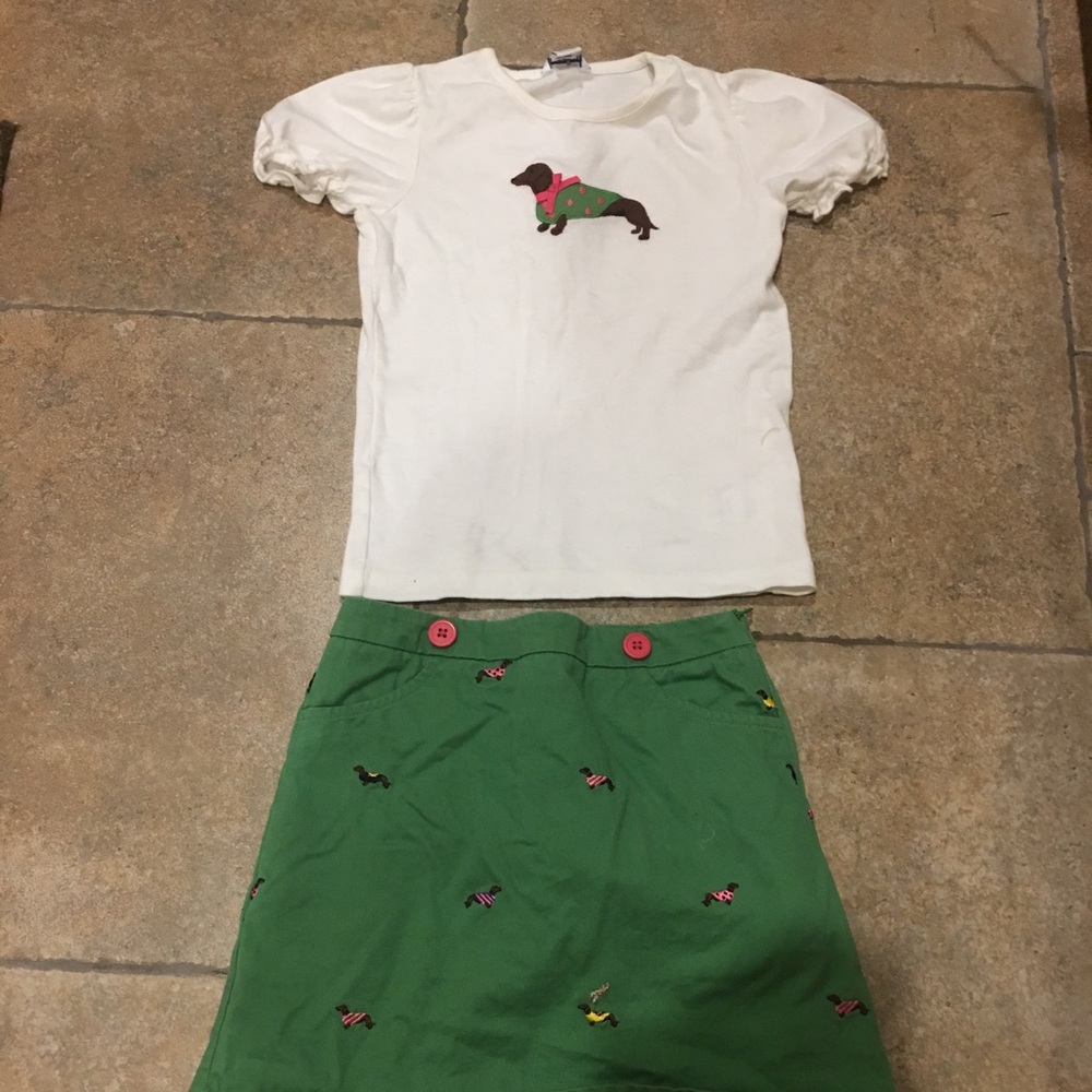 Hartstrings Girls Skort Set with Dogs - Size 7