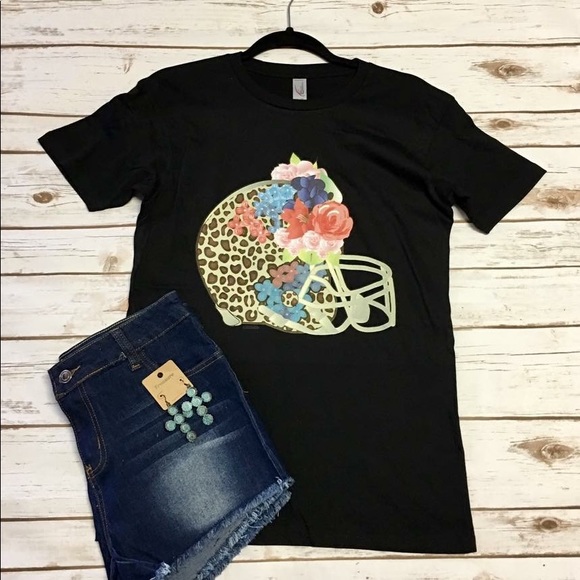 Cheetah and Floral Football helmet - Picture 1 of 1