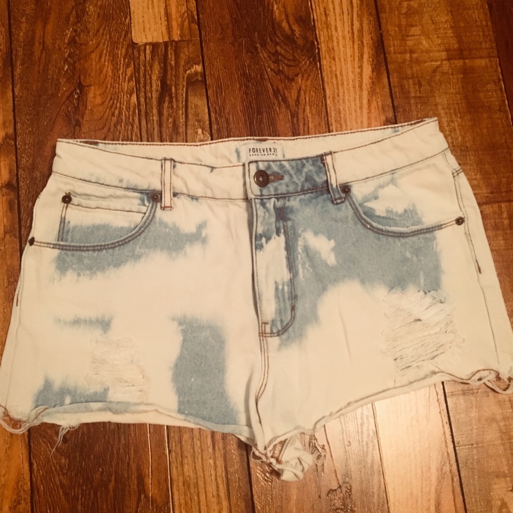 Forever 21 denim shorts- distressed detailing