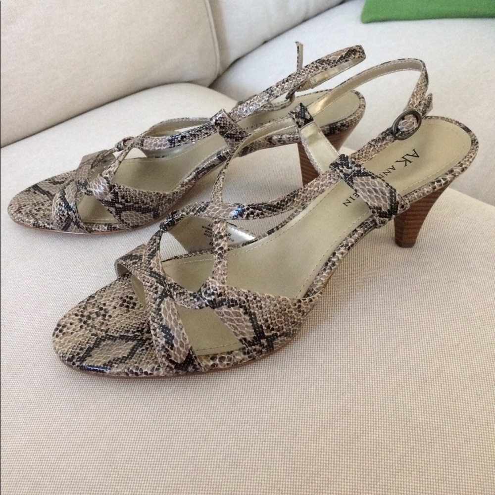 Anne Klein python sling backs NWT