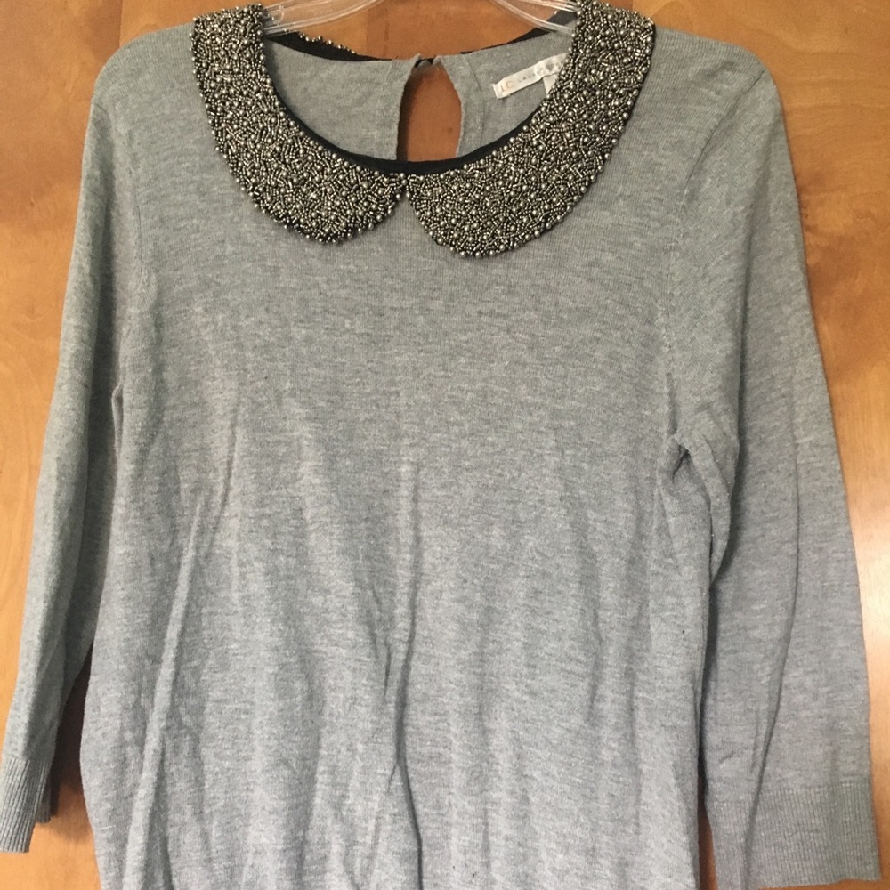 Lauren Conrad beaded collared Sweater