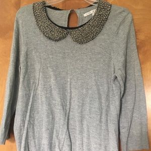 Lauren Conrad beaded collared Sweater
