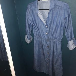 Long sleeve soft denim dress