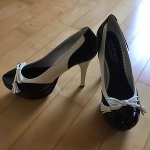 Black and White Tuxedo Platform heels