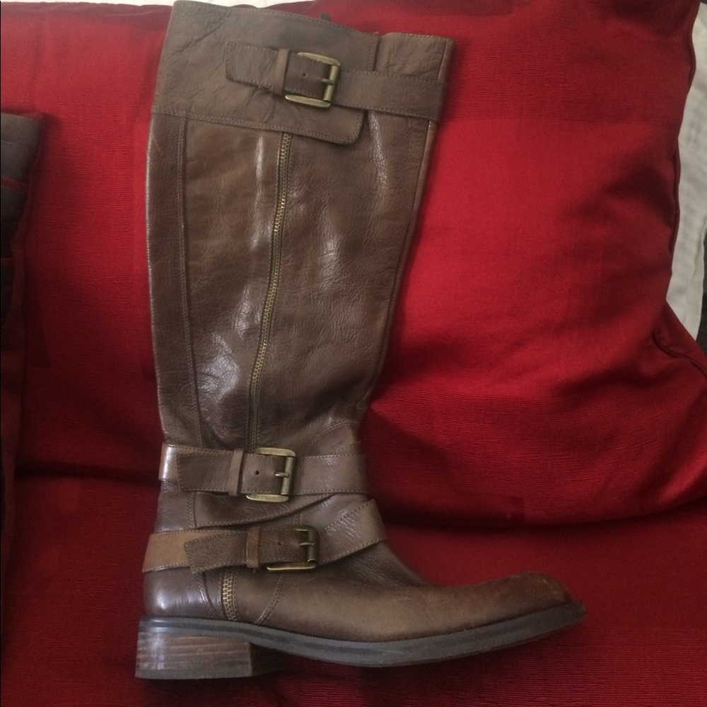 Enzo Angiolini brown riding boots.