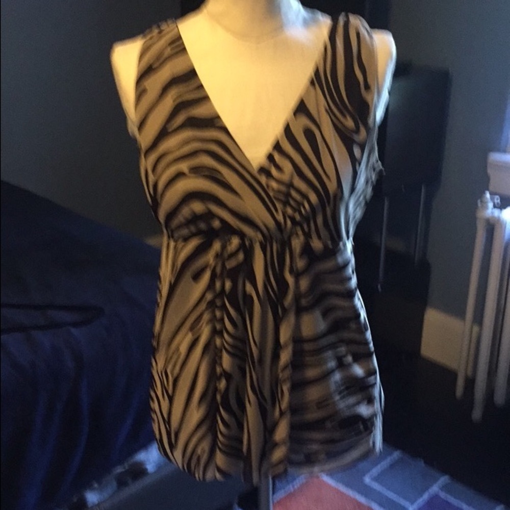 Michael Kors Tan/Brown Zebra Top M