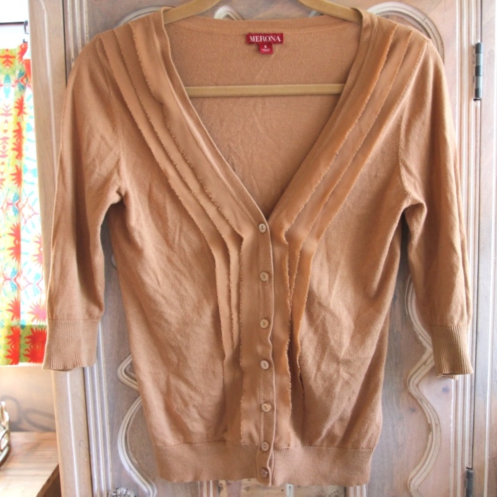 Tan Tiered Cardigan