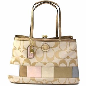 Coach Signature Multi Stripe Framed Carryall