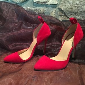Beryl Red Faux Stiletto Heel. Size:35(USA 5)