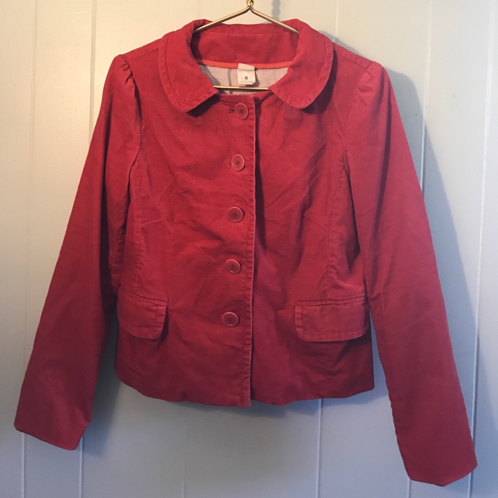 J Crew red corduroy jacket size 6