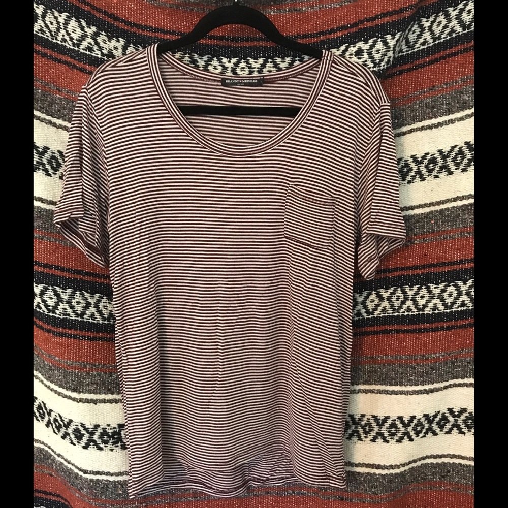 Red & White Striped Brandy Melville shirt