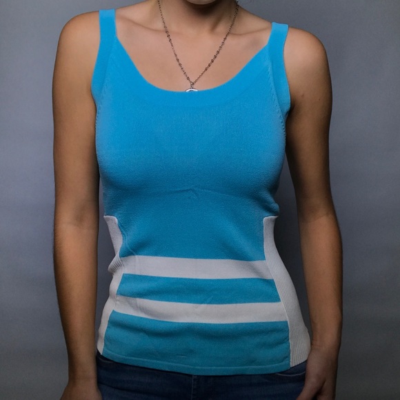 Cyrus Blue and White Tank Top - Picture 4 of 7