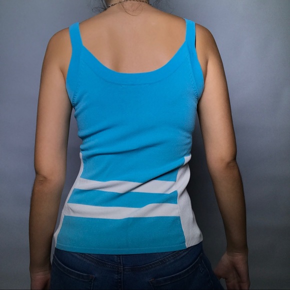 Cyrus Blue and White Tank Top - Picture 6 of 7