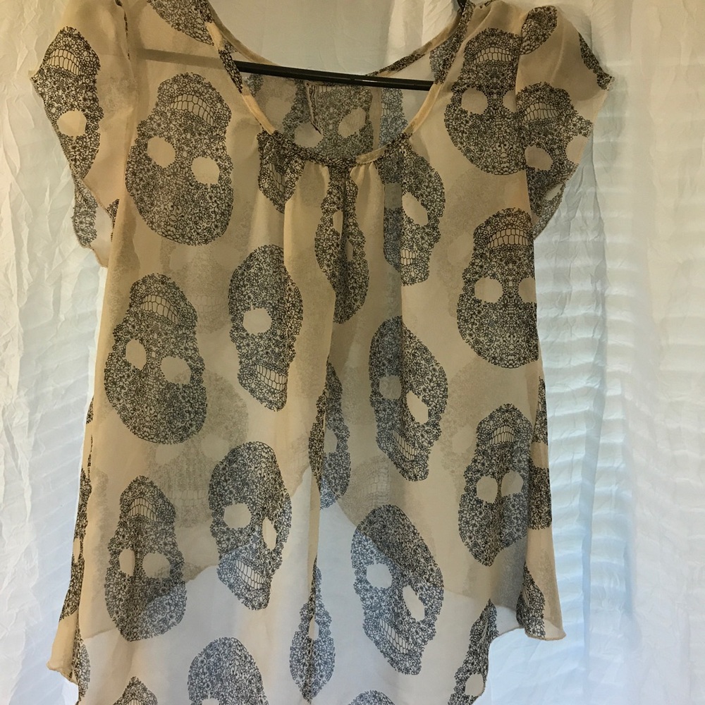 Skull sheer top