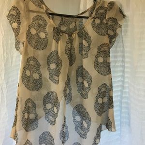 Skull sheer top