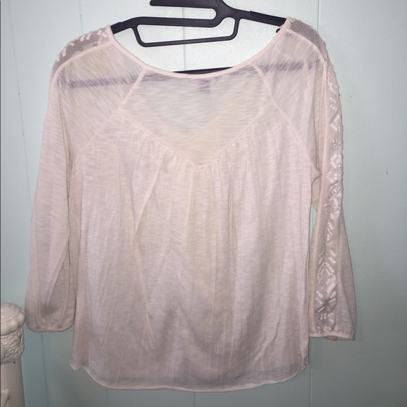 CREAM MID SLEEVE EMBROIDERED BABYDOLL LIKE TOP - Picture 4 of 4