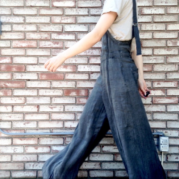 free people wide leg overalls